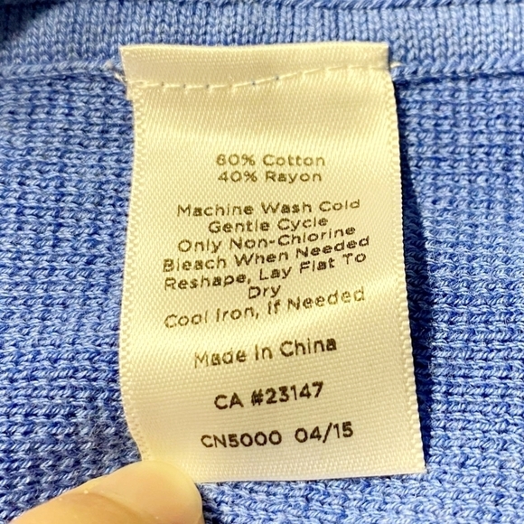 Talbots Blue Open Front Waterfall Cardigan Women's Medium Petite MP Layer EUC - Picture 5 of 6